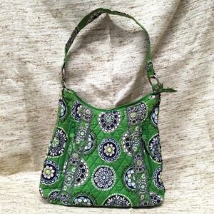 Boho Cottagecore Coastal Vera‎ Bradley Green Paisley Hobo Handbag Purse Arm Bag